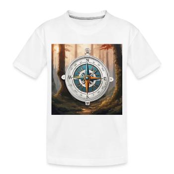 Boussole / Direction cardinale / Voyage / Survie - T-shirt bio Premium Enfant - blanc - Devant