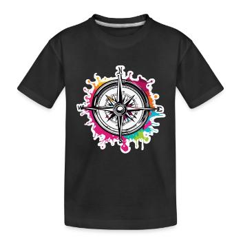 Boussole / Direction cardinale / Voyage / Survie - T-shirt bio Premium Enfant - noir - Devant
