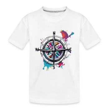 Boussole / Direction cardinale / Voyage / Survie - T-shirt bio Premium Enfant - blanc - Devant
