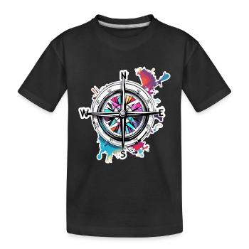Boussole / Direction cardinale / Voyage / Survie - T-shirt bio Premium Enfant - noir - Devant
