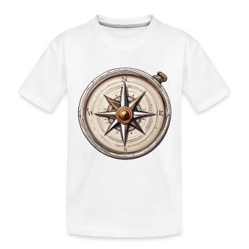 Boussole / Direction cardinale / Voyage / Survie - T-shirt bio Premium Enfant - blanc - Devant