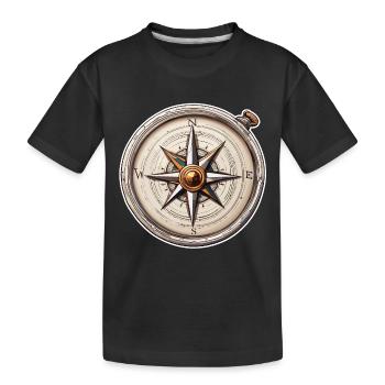 Boussole / Direction cardinale / Voyage / Survie - T-shirt bio Premium Enfant - noir - Devant