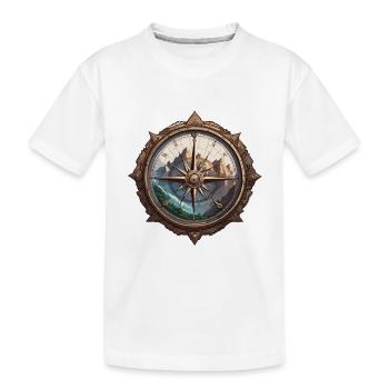 Boussole / Direction cardinale / Voyage / Survie - T-shirt bio Premium Enfant - blanc - Devant