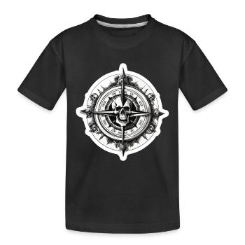 Boussole / Direction cardinale / Voyage / Survie - T-shirt bio Premium Enfant - noir - Devant