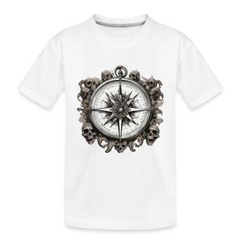 Boussole / Direction cardinale / Voyage / Survie - T-shirt bio Premium Enfant - blanc - Devant