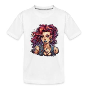 femme diabolique / sang / gothique / heavy metal - T-shirt bio Premium Enfant - blanc - Devant