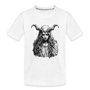 femme diabolique / sang / gothique / heavy metal - T-shirt bio Premium Enfant - blanc - Devant