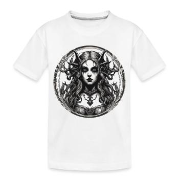 femme diabolique / sang / gothique / heavy metal - T-shirt bio Premium Enfant - blanc - Devant