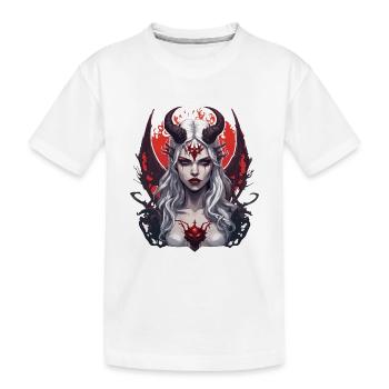 femme diabolique / sang / gothique / heavy metal - T-shirt bio Premium Enfant - blanc - Devant