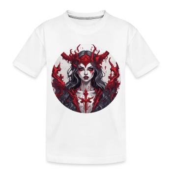 femme diabolique / sang / gothique / heavy metal - T-shirt bio Premium Enfant - blanc - Devant