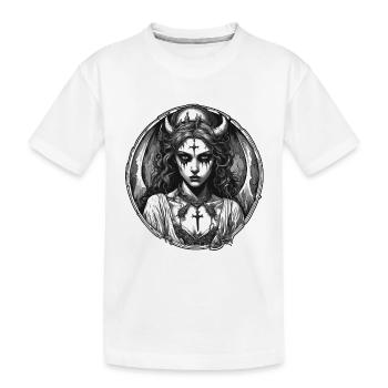 femme diabolique / sang / gothique / heavy metal - T-shirt bio Premium Enfant - blanc - Devant