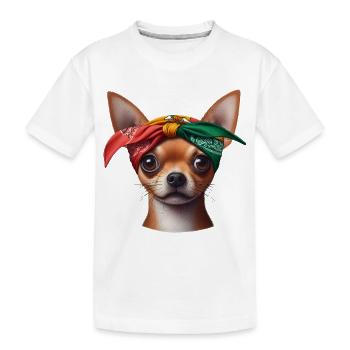 Chihuahua Le Rappeur - T-shirt bio Premium Enfant - blanc - Devant