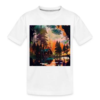 Cabane dans les bois - T-shirt bio Premium Enfant - blanc - Devant