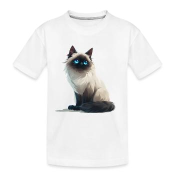 Burmese Cat - Kids' Premium Organic T-Shirt - white - Front
