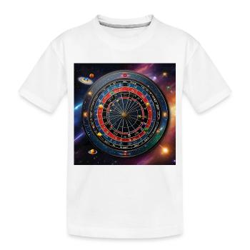 Astronomische Genauigkeit - Darts im Weltraum - Kinder Premium Bio T-Shirt - Weiß - Vorne
