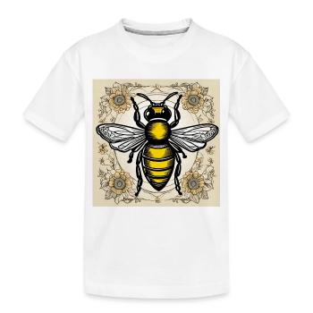 Honigbiene - Kinder Premium Bio T-Shirt - Weiß - Vorne
