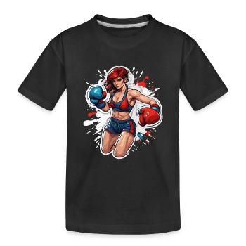 Boxer / Sport / Kampf / Arena / Boxring / Fäuste - Kinder Premium Bio T-Shirt - Schwarz - Vorne