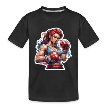 Boxer / Sports / Fight / Arena / Boxing Ring / Fists - Kids' Premium Organic T-Shirt - black - Front