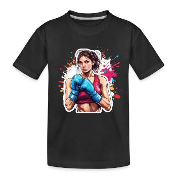 Boxer / Sports / Fight / Arena / Boxing Ring / Fists - Kids' Premium Organic T-Shirt - black - Front
