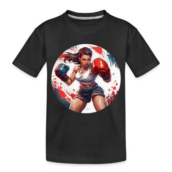 Boxer / Sport / Kampf / Arena / Boxring / Fäuste - Kinder Premium Bio T-Shirt - Schwarz - Vorne