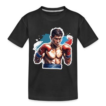 Boxer / Sport / Kampf / Arena / Boxring / Fäuste - Kinder Premium Bio T-Shirt - Schwarz - Vorne