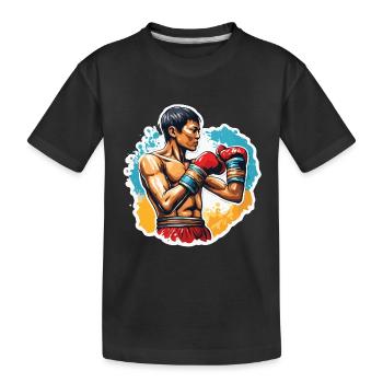 Boxer / Sport / Kampf / Arena / Boxring / Fäuste - Kinder Premium Bio T-Shirt - Schwarz - Vorne