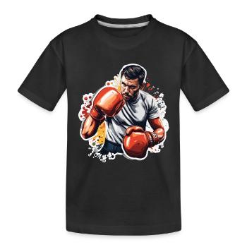 Boxer / Sports / Fight / Arena / Boxing Ring / Fists - Kids' Premium Organic T-Shirt - black - Front