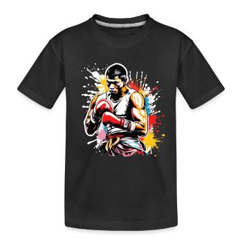 Boxer / Sport / Kampf / Arena / Boxring / Fäuste - Kinder Premium Bio T-Shirt - Schwarz - Vorne