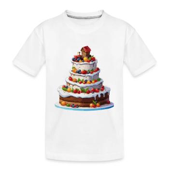 Birthday Cake / Cake / Happy Birthday / Cake - Kids' Premium Organic T-Shirt - white - Front