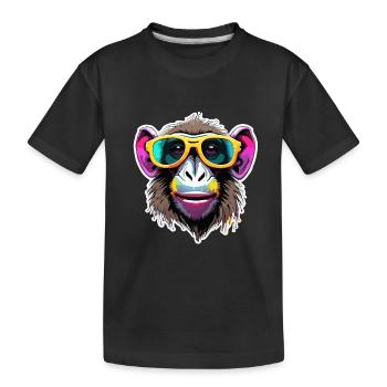 Monkey / Animal / Zoo / Babian / Wild / Comic - Kids' Premium Organic T-Shirt - black - Front
