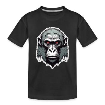 Monkey / Animal / Zoo / Babian / Wild / Comic - Kids' Premium Organic T-Shirt - black - Front