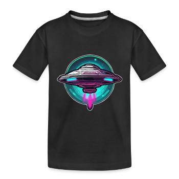 Alien / Spaceship / UFO / Area 51 / All / Mars - Kids' Premium Organic T-Shirt - black - Front