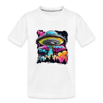 Alien / Raumschiff / Ufo / Area 51 / All / Mars - Kinder Premium Bio T-Shirt - Weiß - Vorne