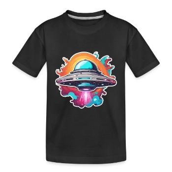 Alien / Spaceship / UFO / Area 51 / All / Mars - Kids' Premium Organic T-Shirt - black - Front