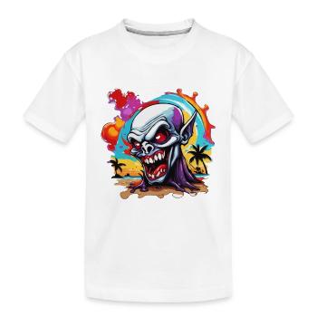 Vampir / Dracula / Blutsauger / Halloween / Mythos - Kinder Premium Bio T-Shirt - Weiß - Vorne