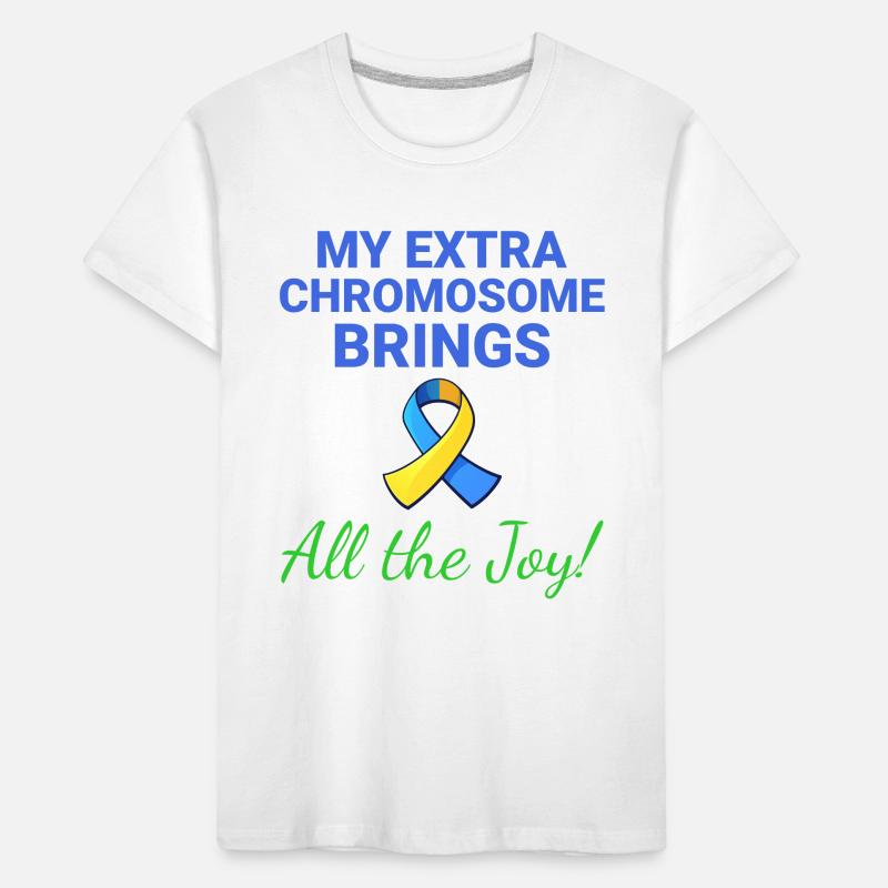 Down-Syndrom-Bewusstsein Joyful Extra Chromosom Kinder Premium Bio T-Shirt