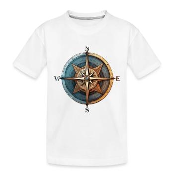 Boussole / Direction cardinale / Voyage / Survie - T-shirt bio Premium Enfant - blanc - Devant