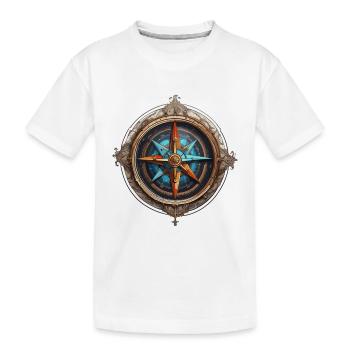 Boussole / Direction cardinale / Voyage / Survie - T-shirt bio Premium Enfant - blanc - Devant