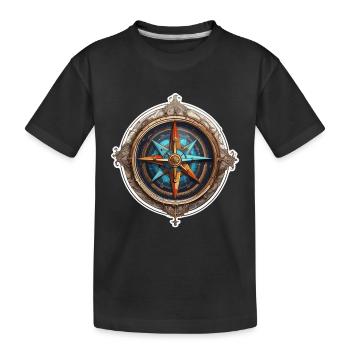 Boussole / Direction cardinale / Voyage / Survie - T-shirt bio Premium Enfant - noir - Devant