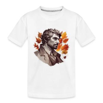 Autumnal / Man / Forest / Portrait / Guy - Kids' Premium Organic T-Shirt - white - Front