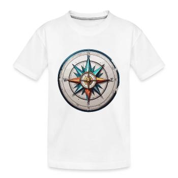 Boussole / Direction cardinale / Voyage / Survie - T-shirt bio Premium Enfant - blanc - Devant
