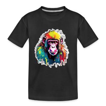 Monkey / Animal / Zoo / Babian / Wild / Comic - Kids' Premium Organic T-Shirt - black - Front