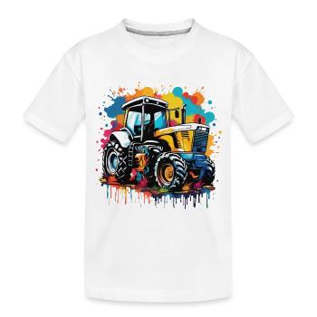 Tractor / Agriculture / Farmer / Field Work - Kids' Premium Organic T-Shirt - white - Front