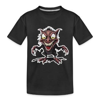 Chupacabra / Sucking Creature / Monster /Spain - Kids' Premium Organic T-Shirt - black - Front