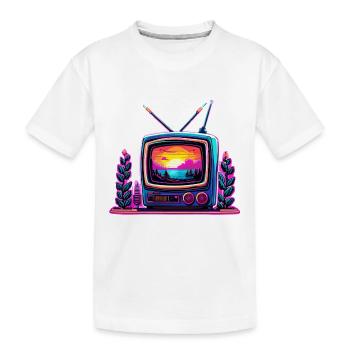 TV / Télévision / Analogique / Tube TV / Rétro - T-shirt bio Premium Enfant - blanc - Devant