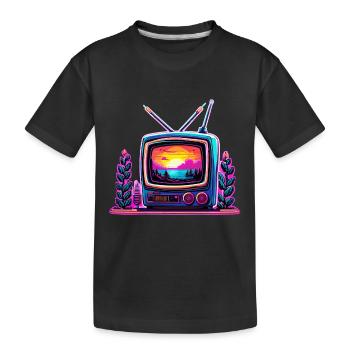 TV / Television / Analogue / Tube TV / Retro - Kids' Premium Organic T-Shirt - black - Front