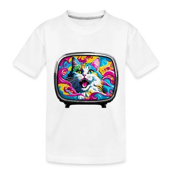TV / Télévision / Analogique / Tube TV / Rétro - T-shirt bio Premium Enfant - blanc - Devant
