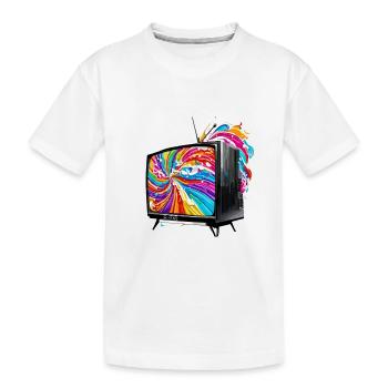 TV / Télévision / Analogique / Tube TV / Rétro - T-shirt bio Premium Enfant - blanc - Devant