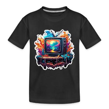 TV / Television / Analogue / Tube TV / Retro - Kids' Premium Organic T-Shirt - black - Front