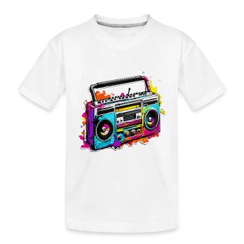 Radio / Analog / Musik / Frequenz / Lautsprecher - Kinder Premium Bio T-Shirt - Weiß - Vorne